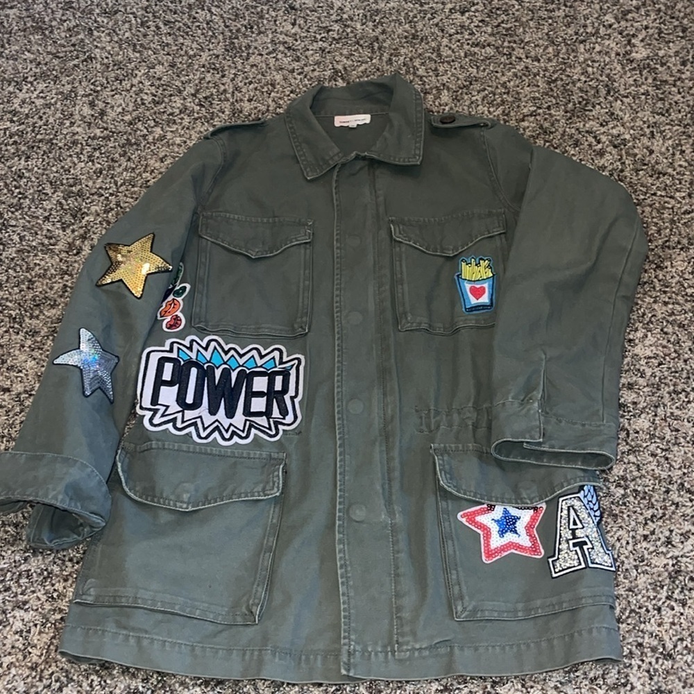 Sunset + Spring Green Patch Jacket Women's Size Xs - image 3